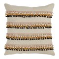 Saro Lifestyle SARO 277.M18S Pom Pom Applique Down Filled Throw Pillow  Multi Color 277.M18S